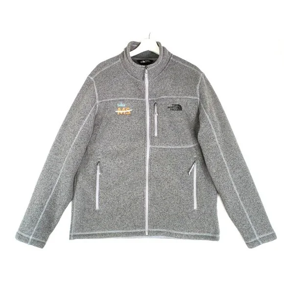 The North Face Jacket Men's Large Gray Full Zip Sweater Jacket Outdoor