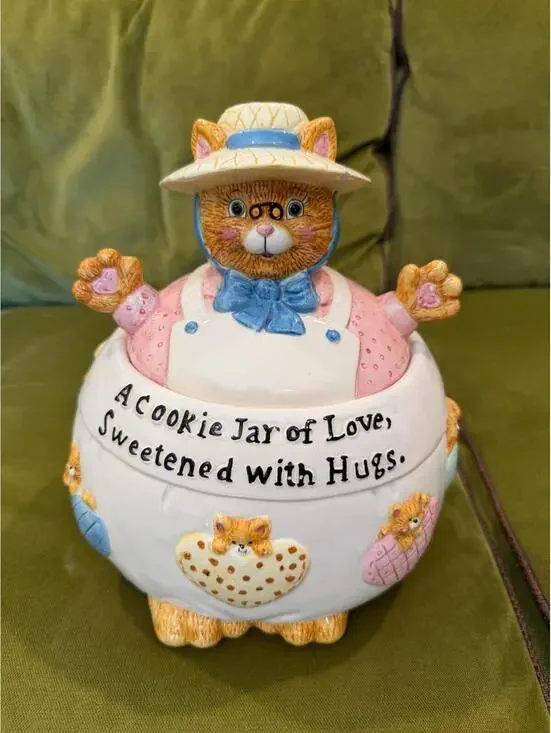 Grandma Cat Ceramic Cookie Jar