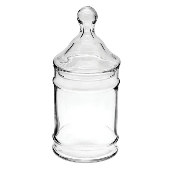 Anchor Hocking 95596 12 Ounce Clear Glass Apothecary Jars with lids 4 available