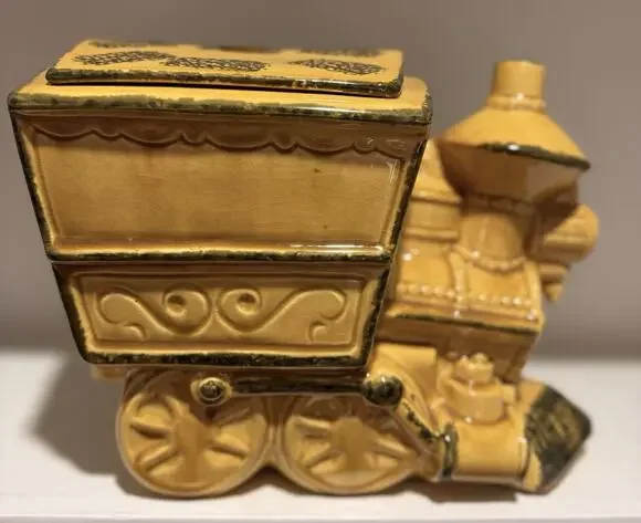 Vtg 1962 McCoy Train Engine Cookie Jar - USA Glaze Locomotive #207 Excellent