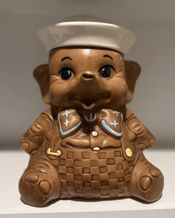 Vintage 1960s Twin Winton Sailor Baby Elephant Cookie Jar