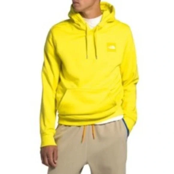 The North Face Yellow 2.0 Red Box‎  Pullover Hoodie Kangaroo Pocket High Vis L