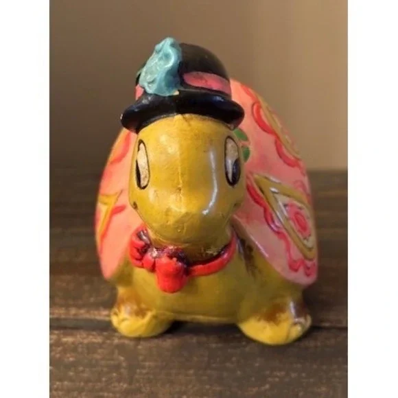 VINTAGE 1967‎ Ceramic Psychedelic Hippie Turtle Bank made in Japan