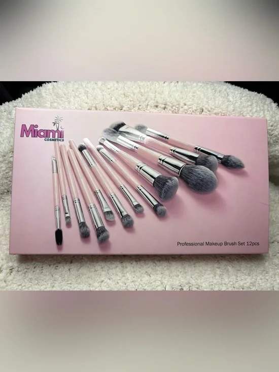 Pink 12-Piece Professional Makeup Brush Set