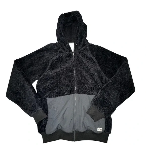The North‎ Face Ridge Fleece Full Zip Sherpa  Hoodie Jacket Men's Black Small