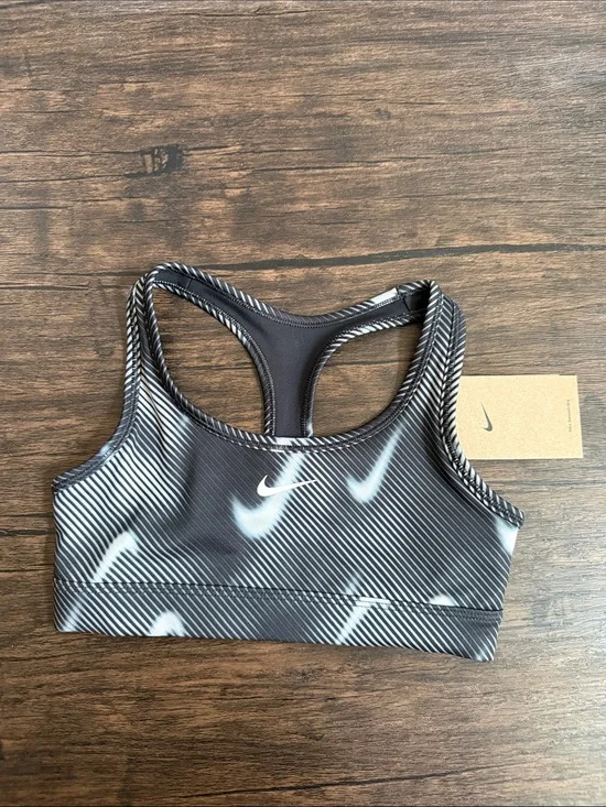Nike Black & gray Graphic Racerback Sports Bra. NWT