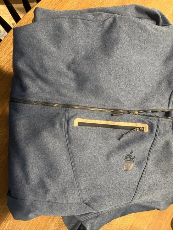 The North Face Heather Blue Softshell Zip Jacket