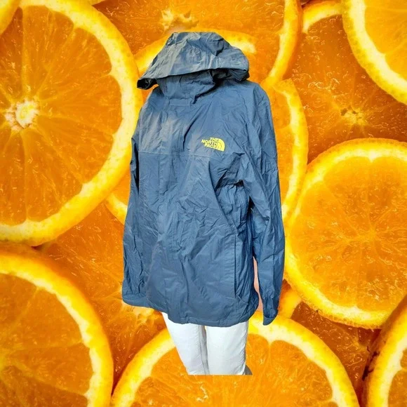 The North‎ Face Mens Waterproof Hooded Rain Jacket Blue XS Lightweight