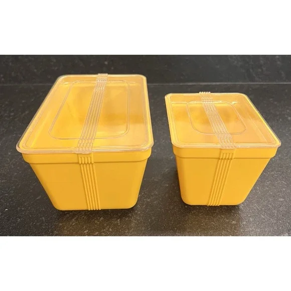 Vintage Stanley Home‎ Products Yellow Food Storage Containers w/ Lids – Set of 2
