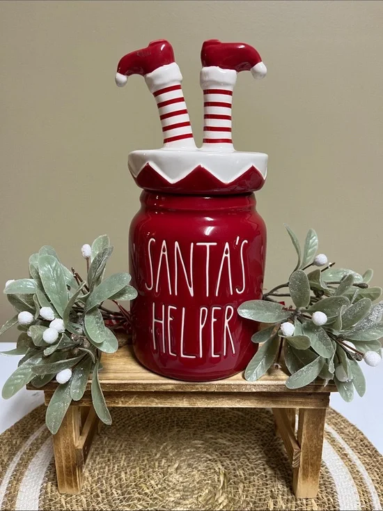 Rae Dunn Santa’s Helper Baby Canister