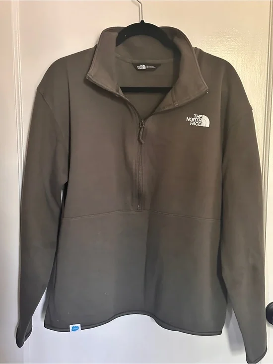 NWOT The North Face Olive Green Quarter-Zip  Pullover Sweatshirt LG