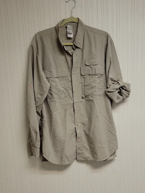 The North Face Light Taupe Button-Up Utility Shirt Men's Medium Gorpcore Hiking