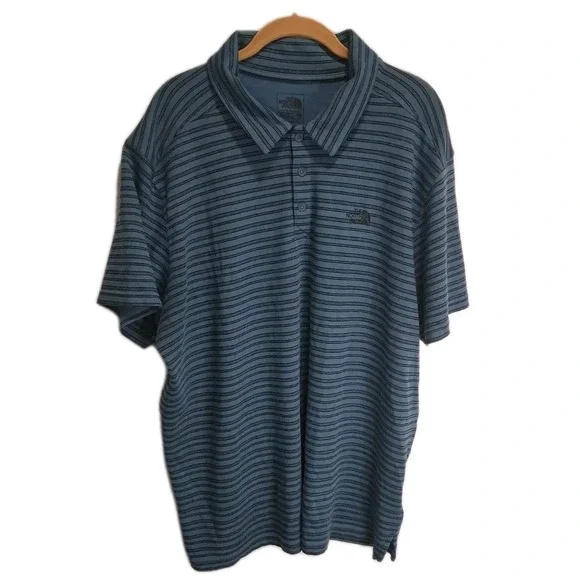 North Face Mens 2XL Flashdry Golf Polo Shirt Short Sleeve XXL Bluish Green Black