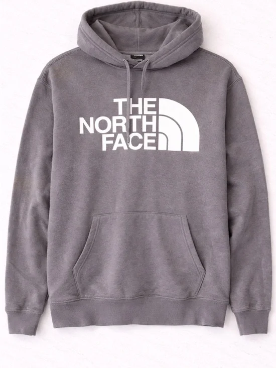 The North Face Gray Logo Hoodie Men’s Large Pullover Sweatshirt Outdoor Casual