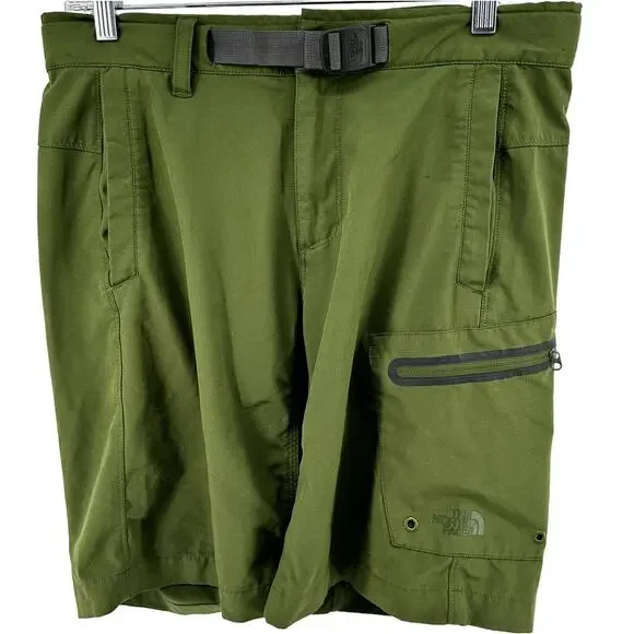 North Face Apex Washoe Short Cargo UPF 50 Outdoor Stretch Web Belt Green 30
