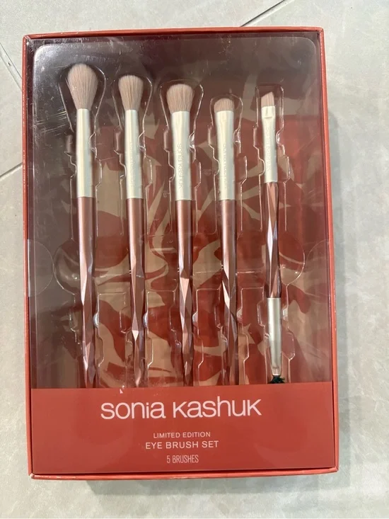 Sonia Kashuk Faceted Red Handle 5-Piece Eye Brush Set New in Box