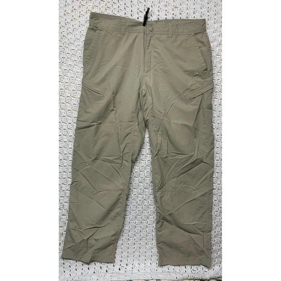 The North Face Pants Men's Tag  36 Short Apprx W37 L29 Beige Hiking ‎ 100%Nylon