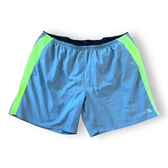 The North Face Mens FlashDry Athletic Shorts Drawstring Athleisure Grey Green XL