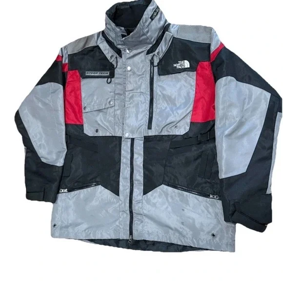The North Face Men's Steep Tech Colorblock Jacket - Gray, Black & Red