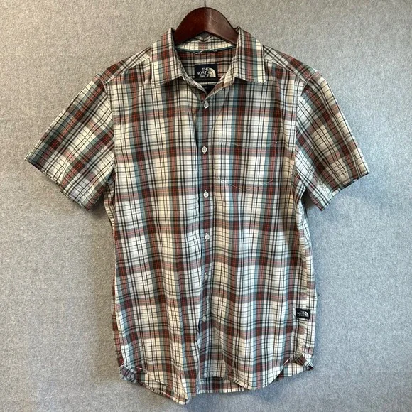 The North Face Mens Medium‎ Hammets Shirt Plaid Button Front Short Sleeve Gorp