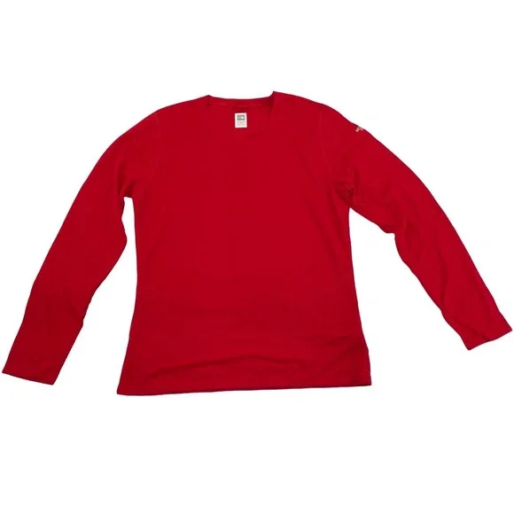 The North Face Long Sleeve VaporWick Shirt Small Red Good