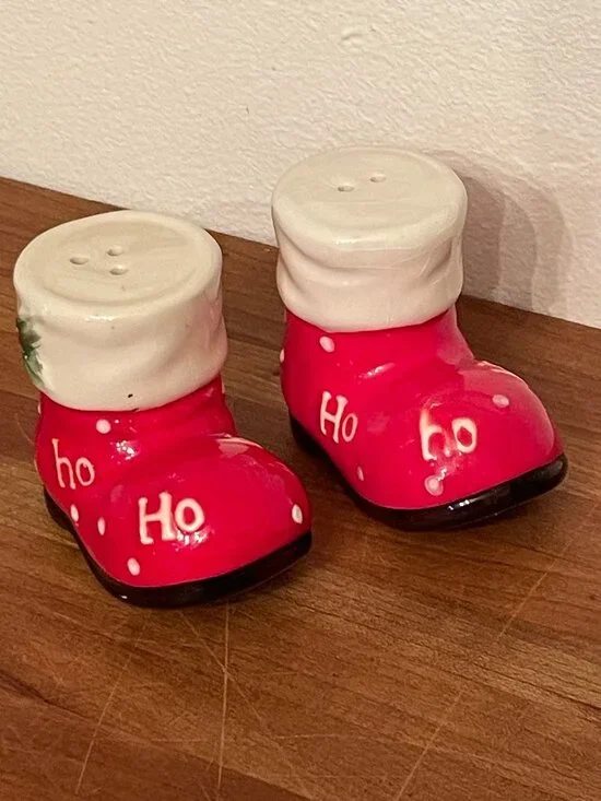 Vintage Santa Boots Salt and Pepper Shakers