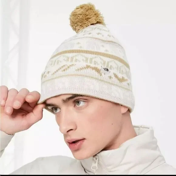 🆕️ The North Face Fair Isle pom pom unisex beanie winter hat