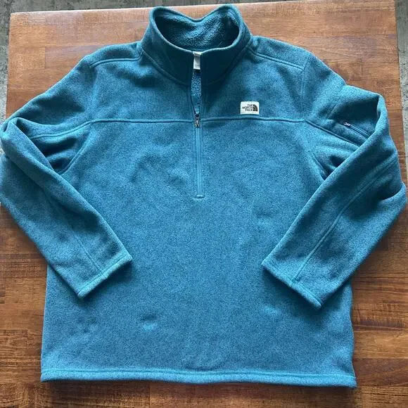 Men’s North Face Half-Zip Pullover, XXL, Blue, Minimalist Outdoor/Urban Styl