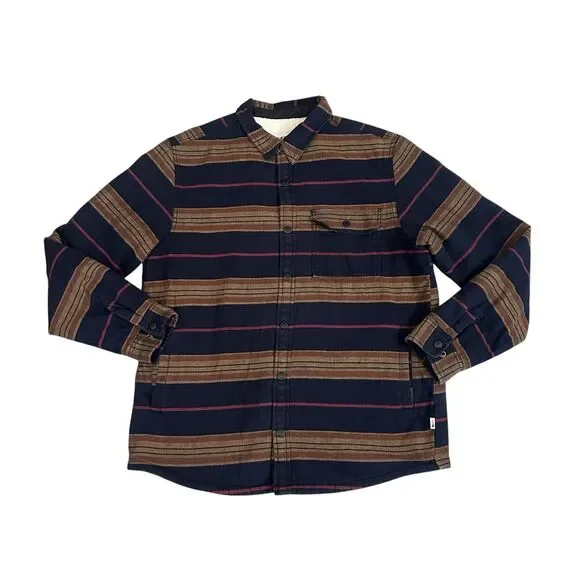 The North Face Men's Campshire Sherpa Lined Shirt Jacket Size L Brown Plaid