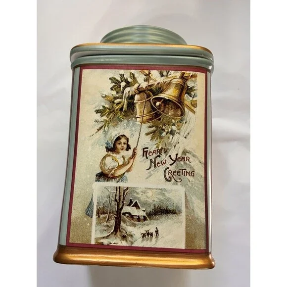 Vintage Oneida Sakura Holiday Memories Ceramic Stoneware Canister