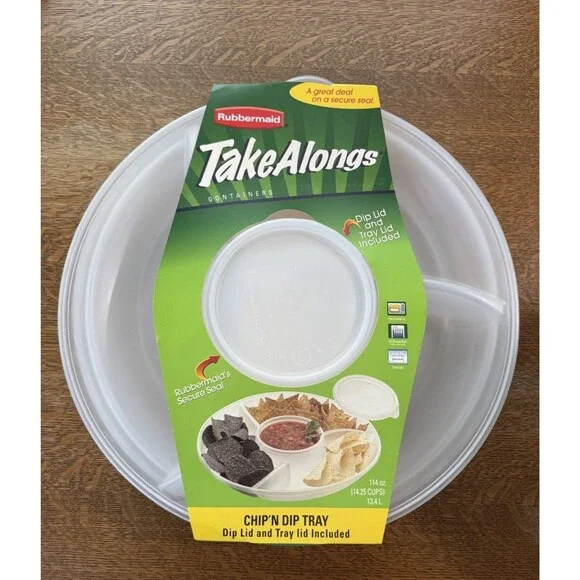 2003 New Rubbermaid takealongs chip and dip tray With Lids