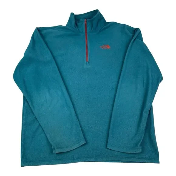 The North Face 1/4 Zip Fleece Pullover Sweater, Teal Green, Men’s Size Medium