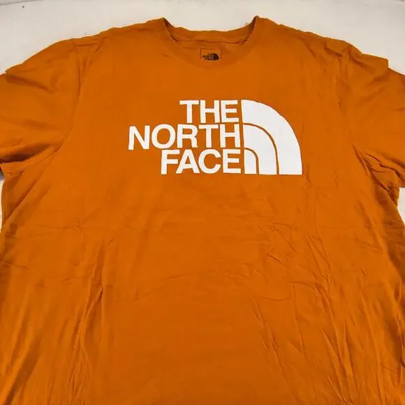 The North Face Casual Crew Neck Graphic T-Shirt Mens Size Extra Large XL Orange
