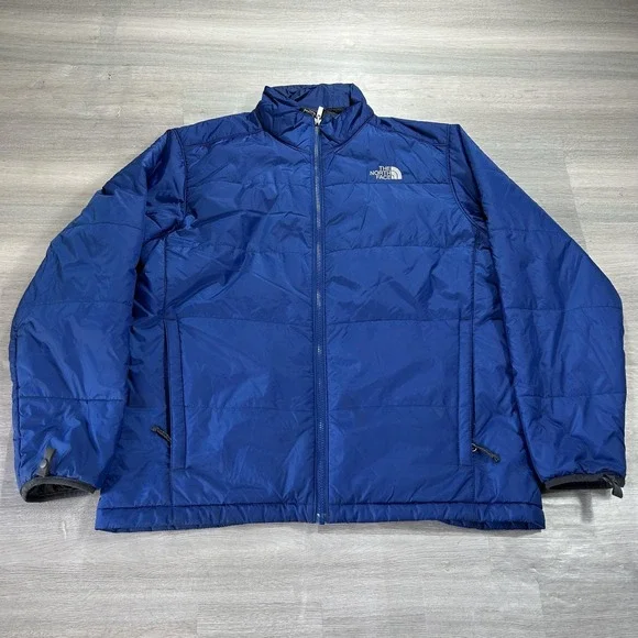 The North Face Jacket‎ Mens Large Blue Puffer Full Zip Insulated Lined Pockets
