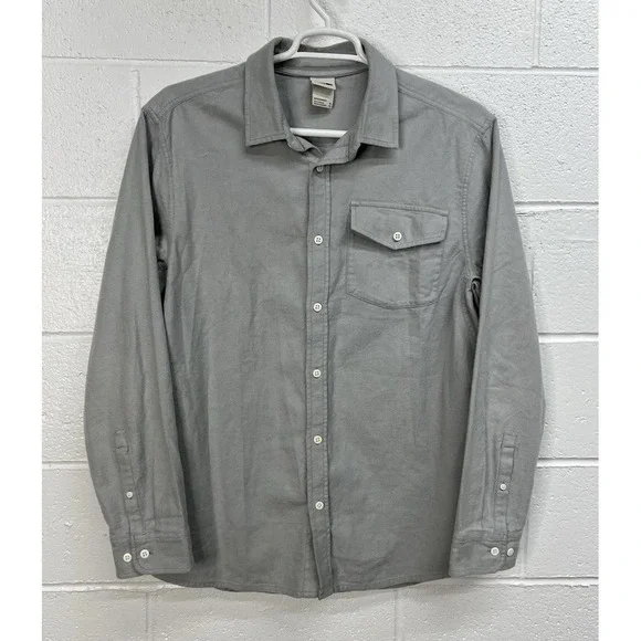 The North Face Mens Charcoal Gray Long Sleeve Stayside Chamois Shirt Size XL‎