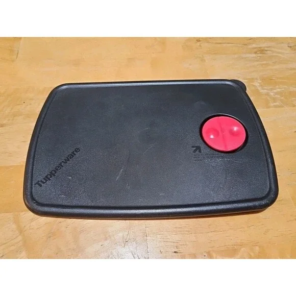 Vintage Tupperware Rock N Serve Vented Replacement Lid #3382B Black & Red 11 X 8