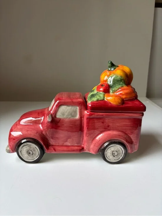 Maxcera Red Harvest Farm Truck Cookie Jar