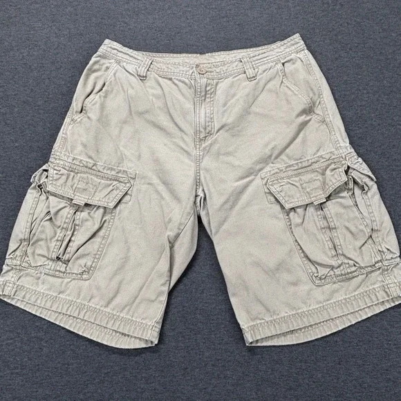 The North Face Shorts Mens 34 Khaki Cargo Cotton Multiple Pocket Utility Outdoor