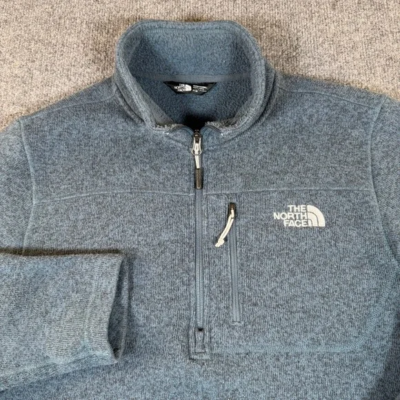 The North Face Gordon Lyons Quarter Zip Fleece Pullover Mens Medium Blue #3106