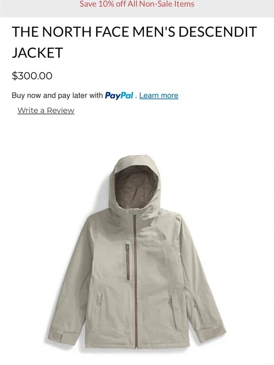 The North Face Men’s Hooded Descendit Jacket in color Clay Grey