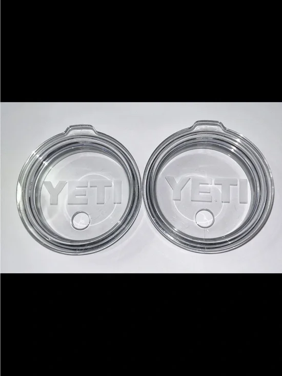 (2) pack Yeti Clear Rambler Lids 20 oz Tumbler / 10 oz Mug Authentic