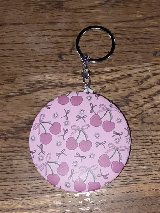 Cherry Compact Mirror Keychain / Bag Charm BNIB