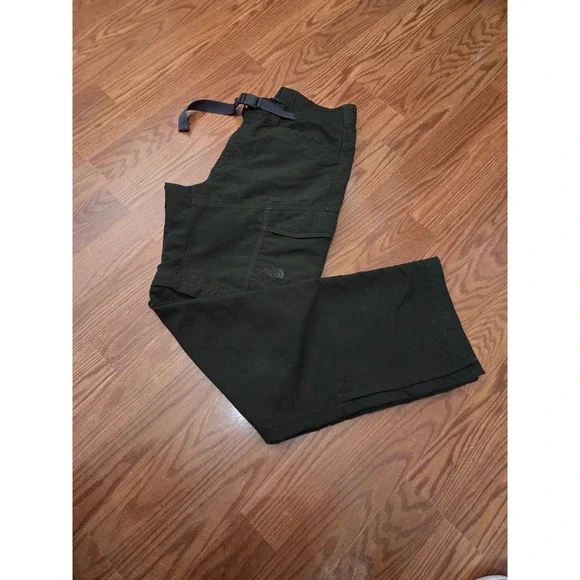 The North Face Mens Convertible‎ Hiking Cargo Pants Zip Off Dark Green M M