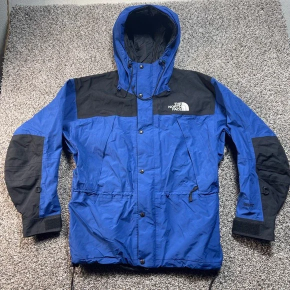 The North Face‎ Gore-Tex Hooded Jacket Men's Medium Blue Black Waterproof Shell