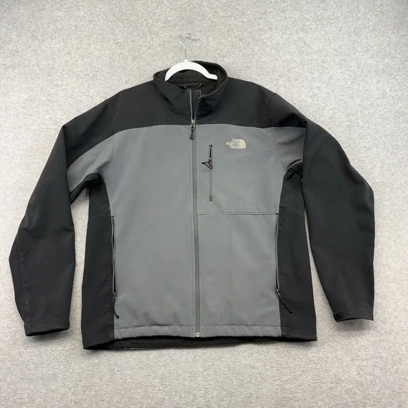 NORTH FACE APEX BIONIC JACKET Sz L FULL ZIP SOFT‎ SHELL WATER RESISTANT GRAY