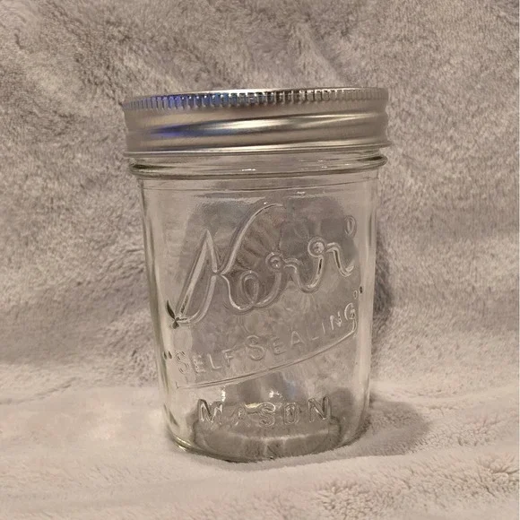 Kerr Self Sealing Mason Jar Wide Mouth 8oz Clear Glass with SureTight Lid Band