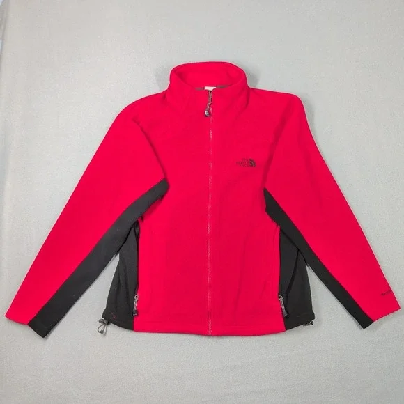 The North Face Jacket‎ Men's M Red Black Fleece Full Zip Outdoor Logo