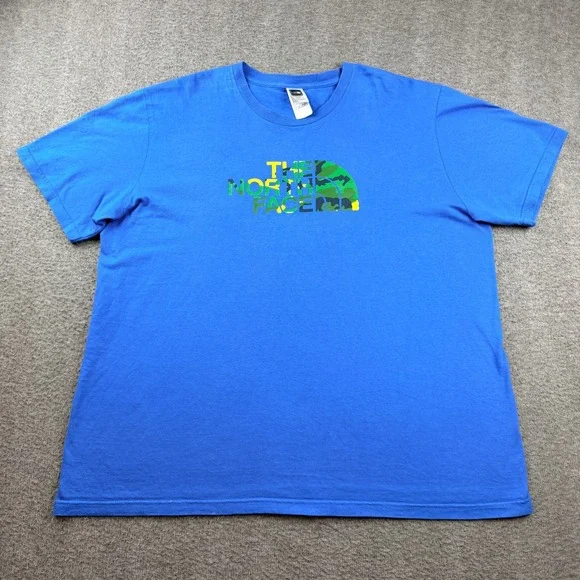 The North Face Mens Blue Camo Logo Graphic‎ T-Shirt XL