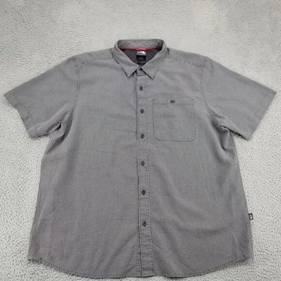 The‎ North Face Shirt Mens XXL Gray Check Plaid Outdoors Camp Gorpcore Pocket