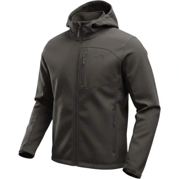 The North Face Mens Apex Bionic 2 Hoodie Softshell Jacket Charcoal Grey Large